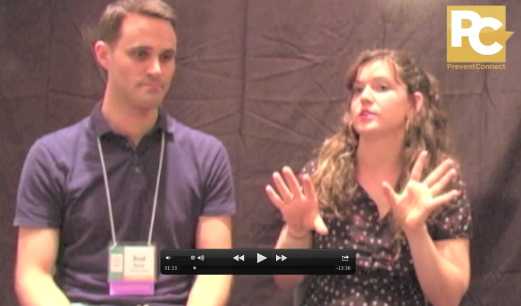 screen capture of Brad Perry and Rebecca Nagel from the video