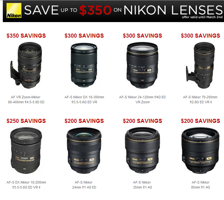 amazon-adorama-nikon-lenses-instant-rebates-deep-discounts