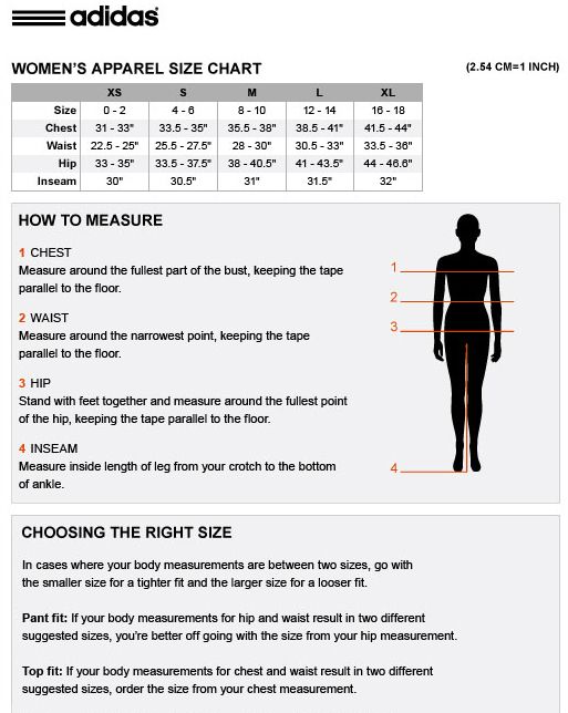 adidas track jacket size chart