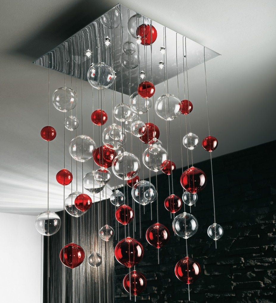 Lampadario moderno acciaio cromato cristallo plafoniera soffitto ...