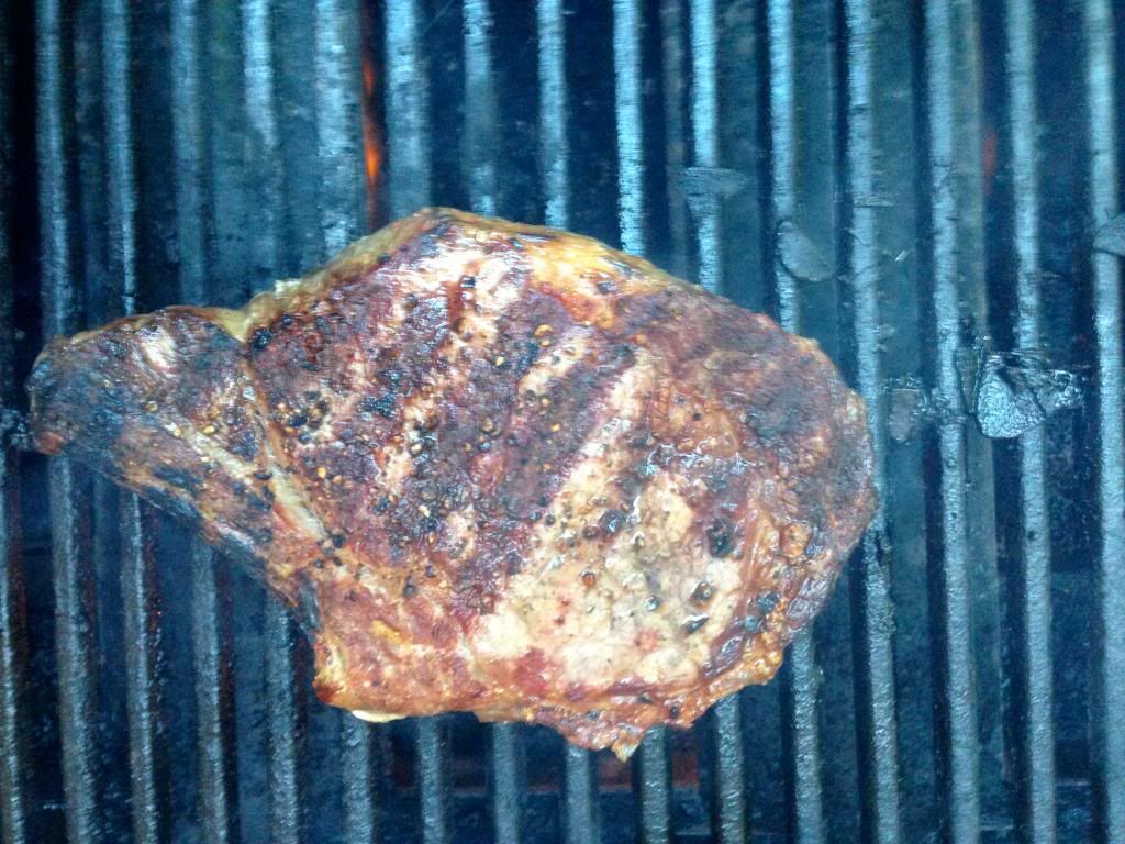 Rib eye on the barbecue