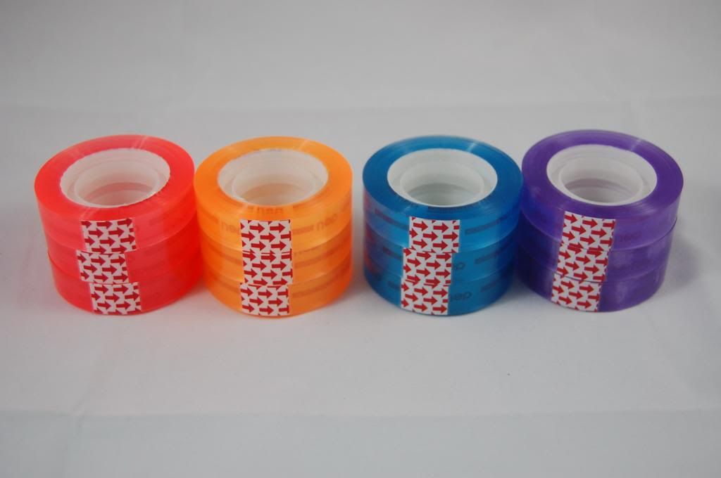 12 Rolls 12MMX30Y Color self adhesive tape go on clear transparent eBay